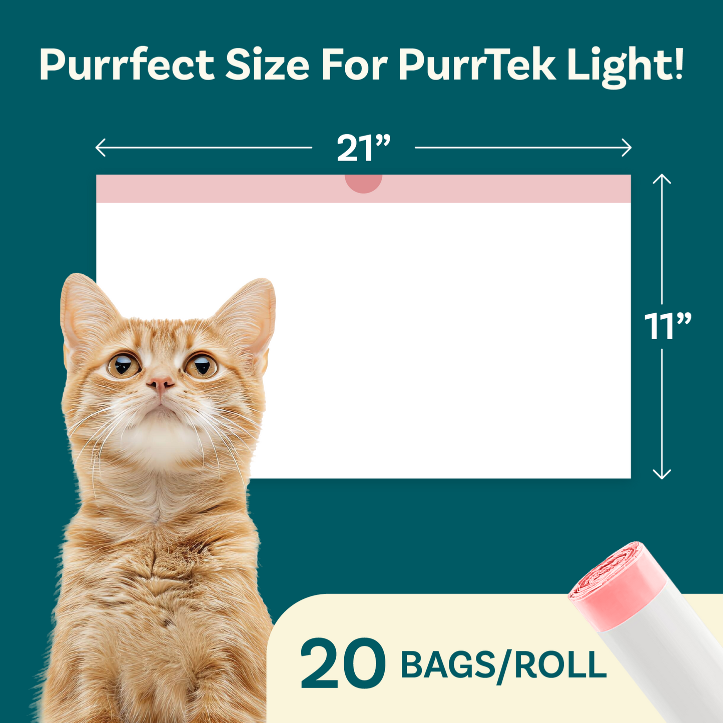 LitterWrap Litter Box Liner Refill - 20 Count (For PurrTek Light)