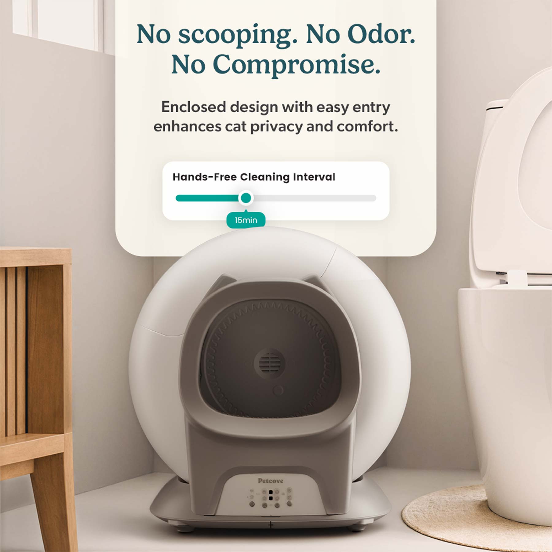 PurrTek™ Self-Cleaning Litter Box – Cat Ears Edition