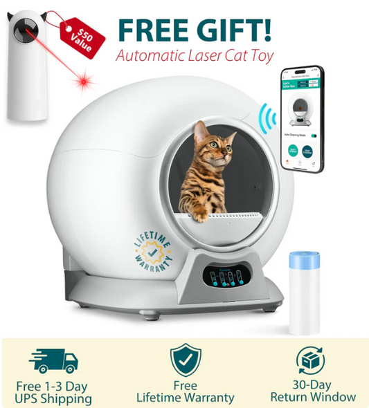 PurrTek™ Self Cleaning Litter Box + Free Gift