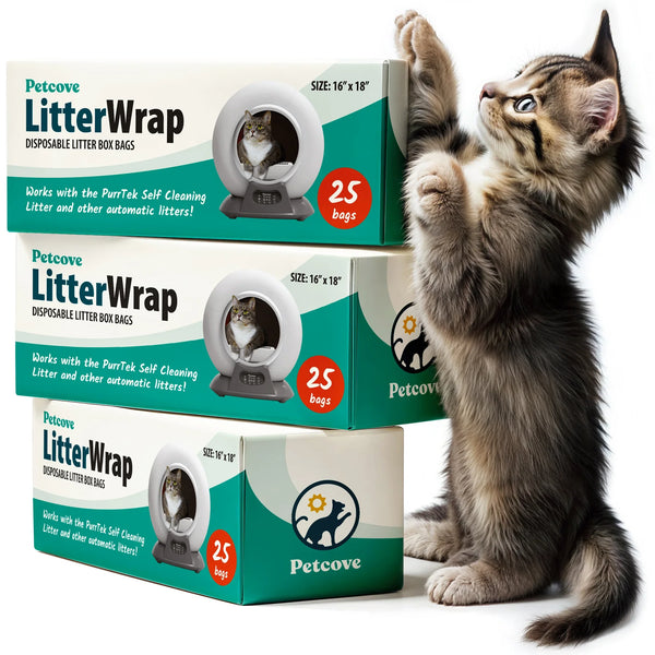 PetCove Self Cleaning Cat Litter Box Bags Liners Cat Litter Bags Liners & Durable Litter Box Liners