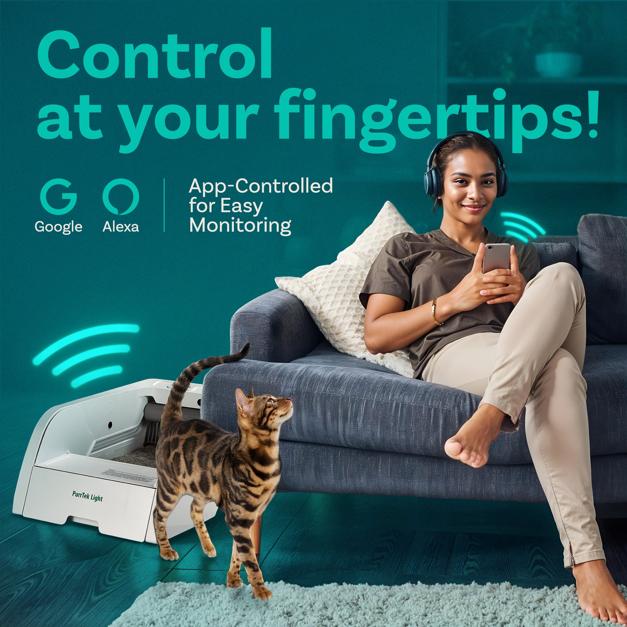 PurrTek™ Light Self-Cleaning Litter Box