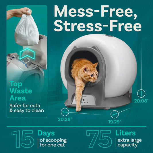 PurrTek™ Self-Cleaning Litter Box – Cat Ears Edition