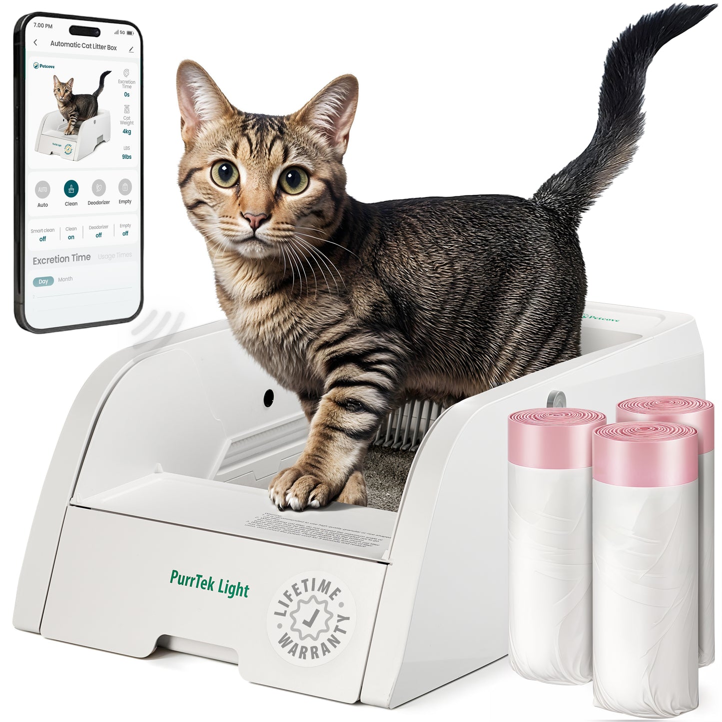 PurrTek™ Light Self-Cleaning Litter Box