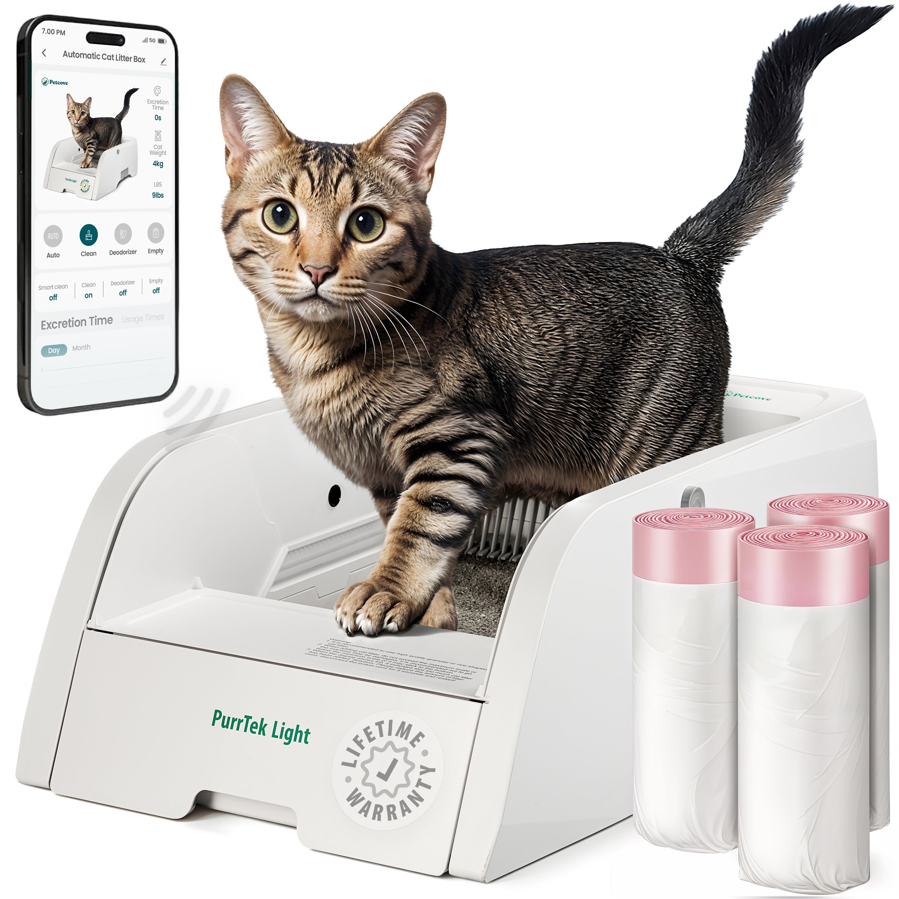 PurrTek™ Light Self-Cleaning Litter Box
