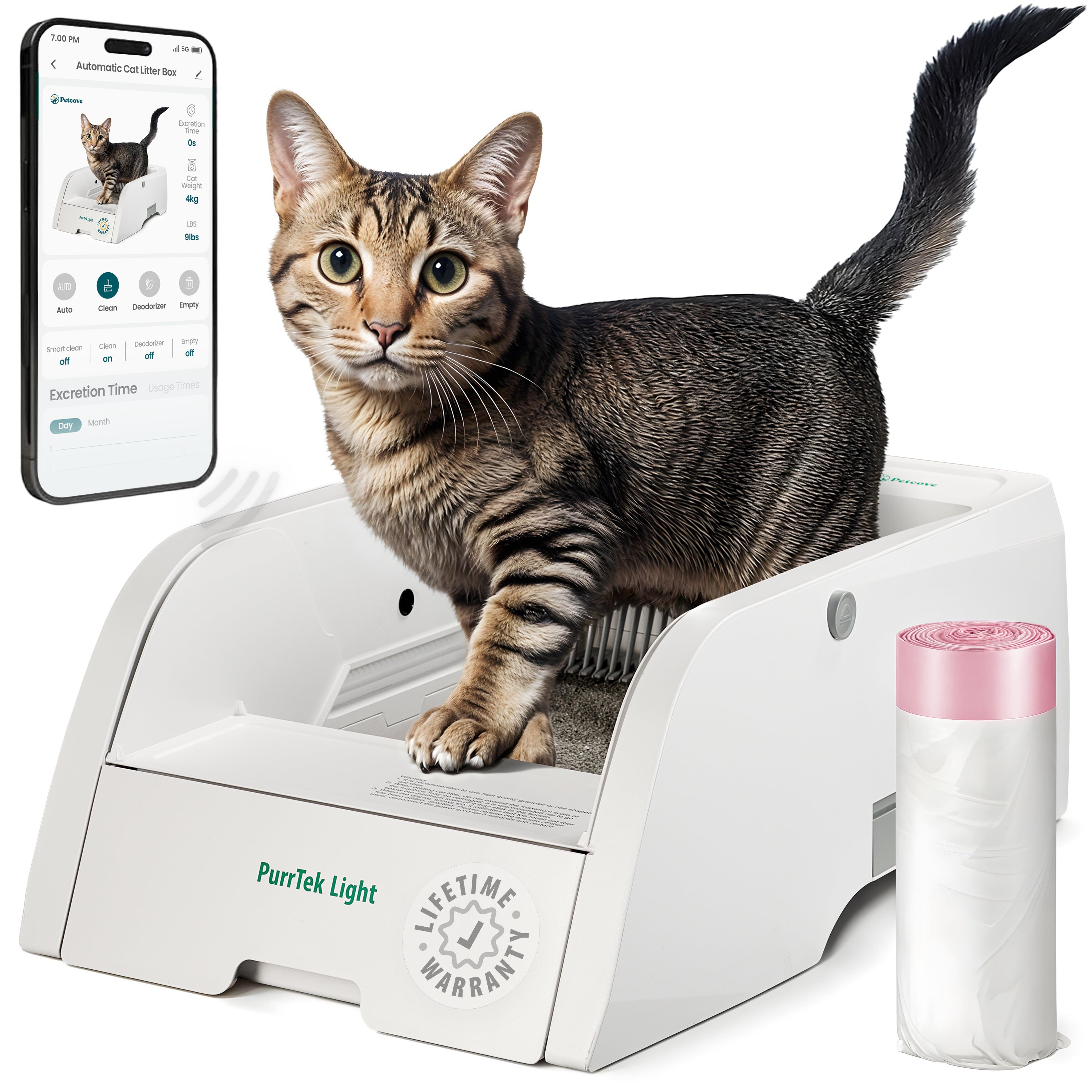 PurrTek™ Light Self-Cleaning Litter Box