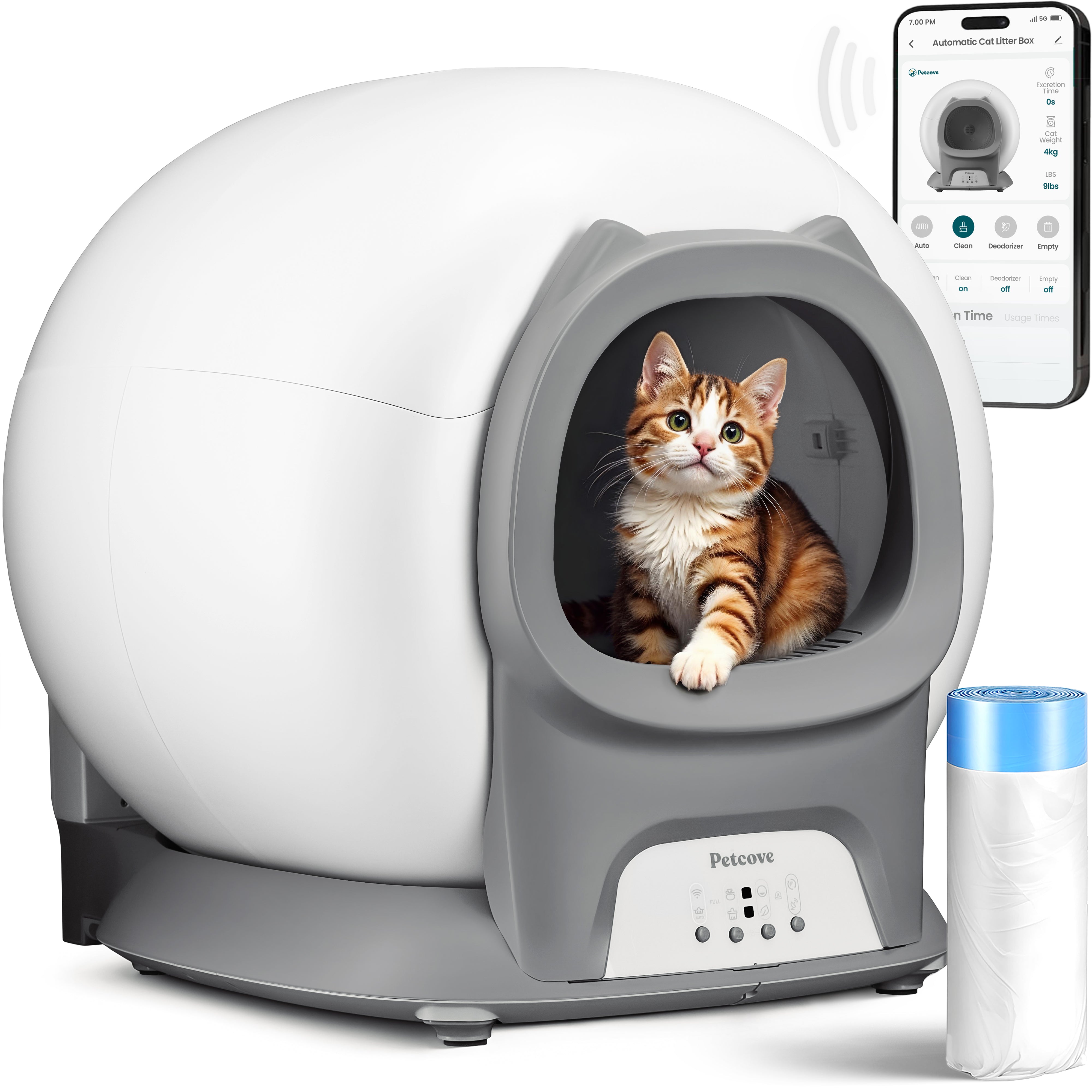 PurrTek™ Self-Cleaning Litter Box – Cat Ears Edition