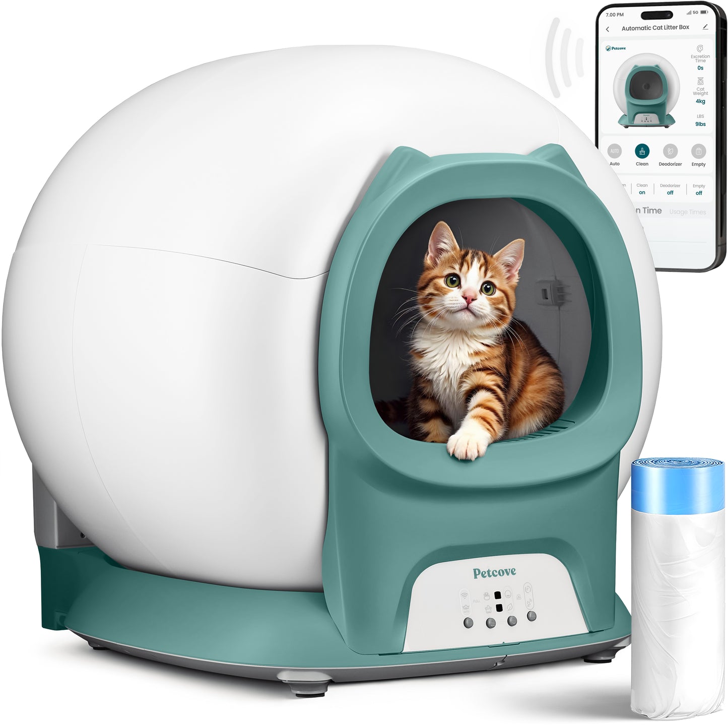 PurrTek™ Self Cleaning Litter Box - Cat Ears Edition